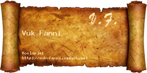 Vuk Fanni névjegykártya